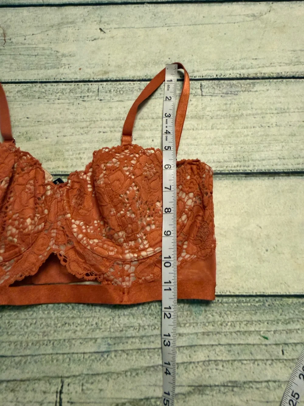 Victorias Secret rust lace very sexy bra. 36C